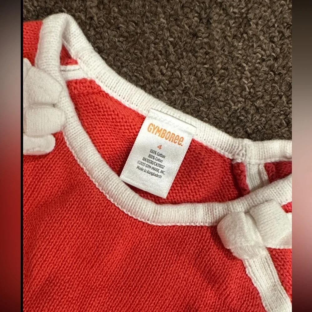 EUC! Gymboree Sz 4T toddler girls sweater dress Red White Knit - Picture 2 of 3